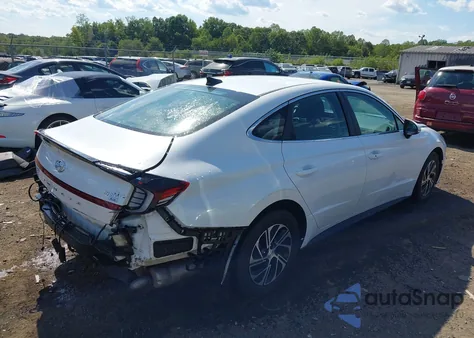 2022 Hyundai Sonata Hybrid Blue z USA, uszkodzony, nr VIN KMHL24JJ3NA045730